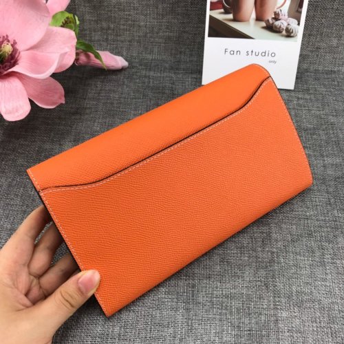 Hermes Womens Mens Wallets Purse Card Holder Leather Long Design Coin Bag with Original Box