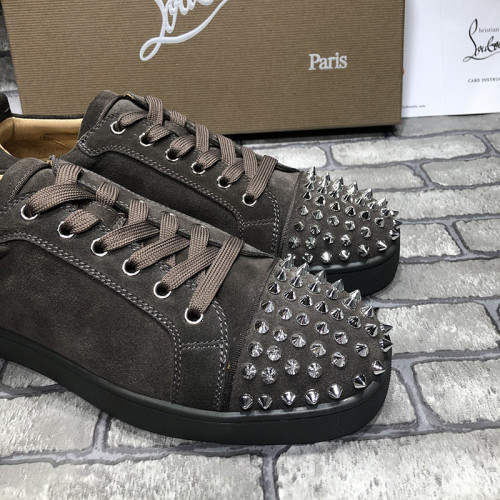 Christian Louboutin Mens Shoes Luxury Brand Red Bottom Design Louis Junior Spikes Flat with Original Box CL sneakers