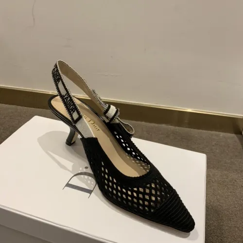 Dior Womens Shoes J'ADIOR SLINGBACK PUMP Black Mesh Embroidery 6.5cm KCP882EMR_S900