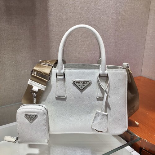 Prada Womens Bag Leather Shoulder Bag Top Handle Totes