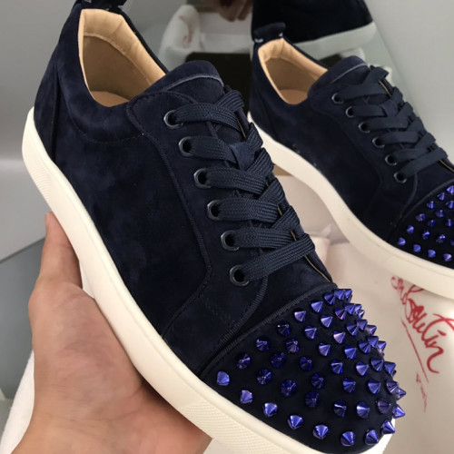 Christian Louboutin Mens Shoes Luxury Brand Red Bottom Design Louis Junior Spikes Flat with Original Box CL sneakers