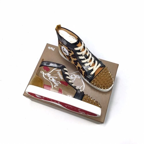 Christian Louboutin Mens Shoes Luxury Brand Red Bottom Design Louis Junior Spikes Flat with Original Box CL sneakers