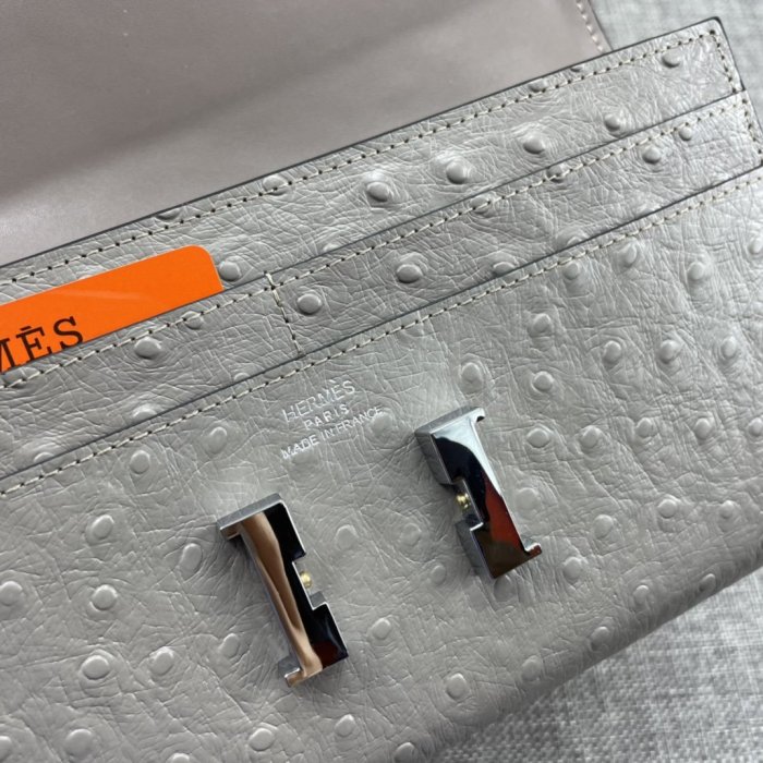 Hermes Womens Mens Wallets Purse Constance Clutch Leather Design Coin Bag with Original Box