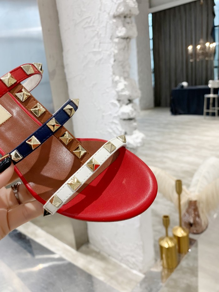 Valentino Women Shoes Mule Flip Flop Sandals ROMAN STUD SLIDE SANDAL IN QUILTED NAPPA with Original Box Luxury Brand