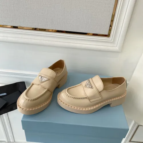 Prada Women Shoes Casual Design Luxury Brand Monolith pointy brushed leather loafers 1D663M_055_F0009_F_055 with Original Box