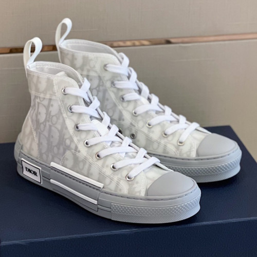 Dior Mens Shoes Sneakers Casual Luxury Brand B23 HIGH-TOP SNEAKER Dior Oblique Canvas with Original Box 3SH118ZMK_H761