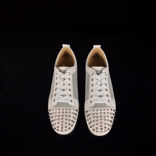 Christian Louboutin Mens Shoes Luxury Brand Red Bottom Design Louis Junior Spikes Flat with Original Box CL sneakers