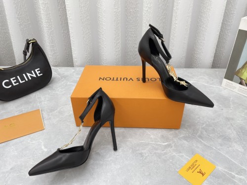 Louis Vuitton Womens Shoes Pumps Sandals Leather Design Luxury Brand Fashion Sandals with Original Box 10cm Heel