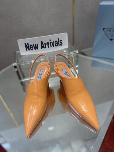 Prada Womens Shoes Slingback Pumps Luxury Brand Casual Shoes for Women with Original Box