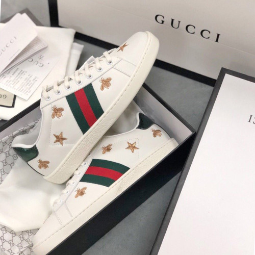 Gucci Womens Shoes Fashion Sneakers Lace-Up Luxury Brand Women's Ace Embroidered Sneaker with Original Box