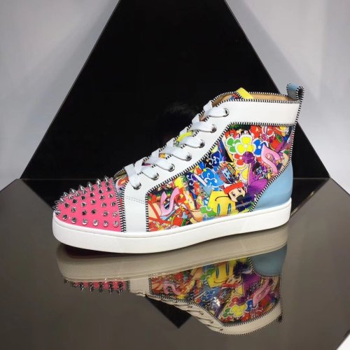 Christian Louboutin Mens Shoes Luxury Brand Red Bottom Design Louis Junior Spikes Flat with Original Box CL sneakers