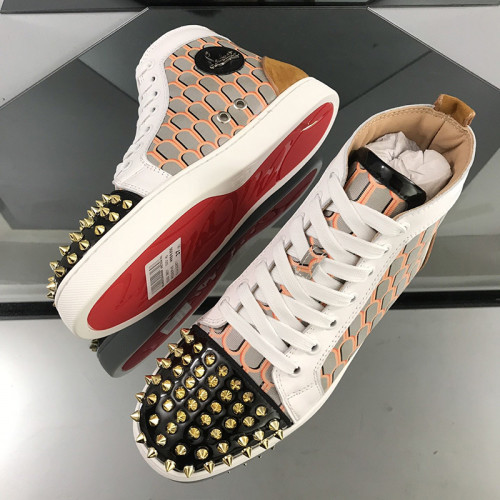 Christian Louboutin Mens Shoes Luxury Brand Red Bottom Design Louis Junior Spikes Flat with Original Box CL sneakers