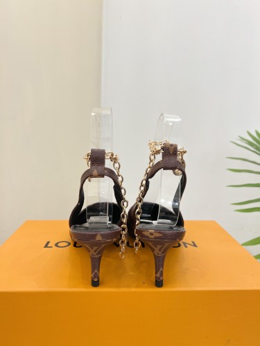 Louis Vuitton Womens Shoes Sandals Slippers Leather Design Luxury Brand MANSION SL.BACK PUMP 5.5cm Heel Fashion Sandals with Original Box 1A94WO