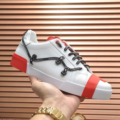 Dolce&Gabbana Men Shoes Sneakers Luxury Brand Portofino Sneakers in Mixed Materials