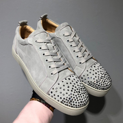 Christian Louboutin Mens Shoes Luxury Brand Red Bottom Design Louis Junior Spikes Flat with Original Box CL sneakers