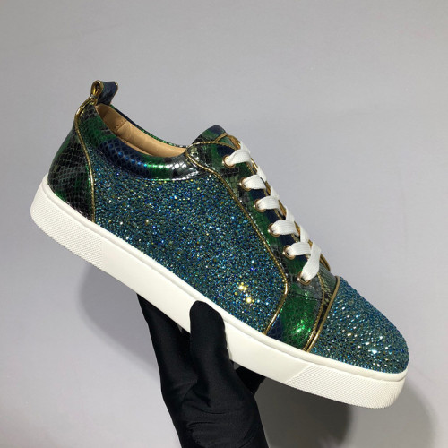 Christian Louboutin Mens Shoes Luxury Brand Red Bottom Design Louis Junior Spikes Flat with Original Box CL sneakers