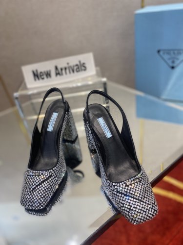 Prada Womens Shoes Slingback Pumps Luxury Brand Casual Shoes for Women with Original Box