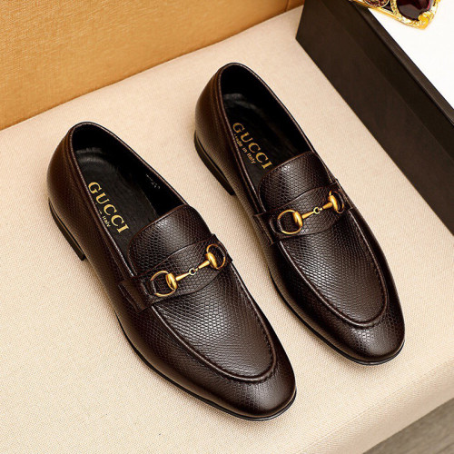 Gucci Mens Shoes Leather Design Luxury Brand Business Dress Shoes for Men with Original Box