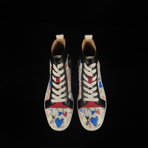 Christian Louboutin Mens Shoes Luxury Brand Red Bottom Design Louis Junior Spikes Flat with Original Box CL sneakers
