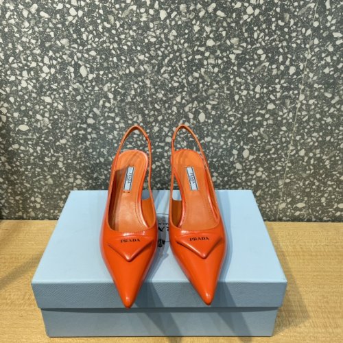 Prada Womens Shoes Slingback Pumps Luxury Brand Casual Shoes for Women with Original Box