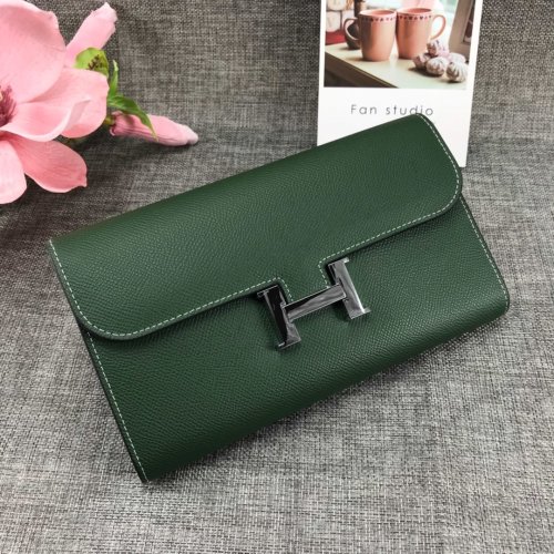 Hermes Womens Mens Wallets Purse Card Holder Leather Long Design Coin Bag with Original Box