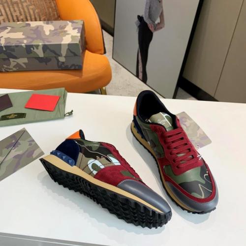 Valentino Men Shoes Fashion Design Luxury Brand ROCKSTUD CALFSKIN SNEAKER with Original Box