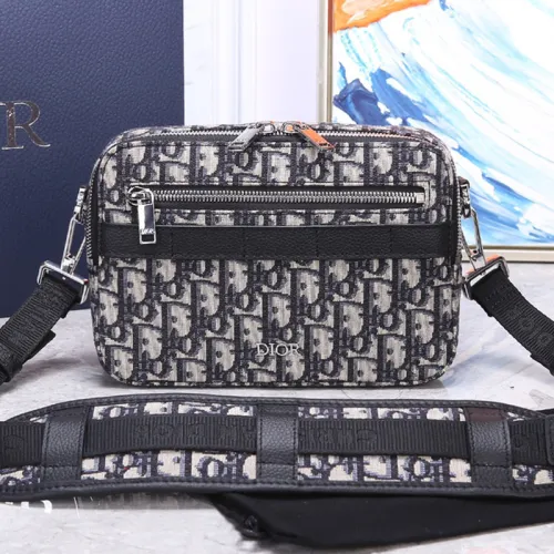 Dior Mens Bags Crossbody Bags SAFARI MESSENGER BAG Beige and Black Dior Oblique Jacquard with Original Box 1ESPO206YKY_H27E