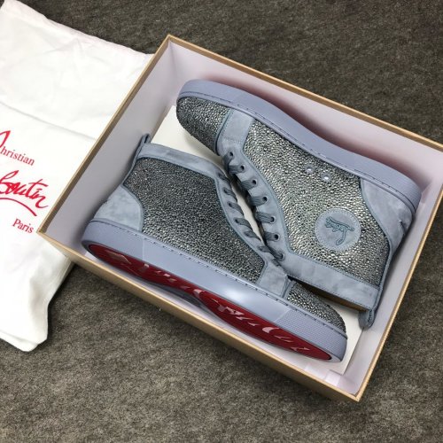 Christian Louboutin Mens Shoes Luxury Brand Red Bottom Design Louis Junior Spikes Flat with Original Box CL sneakers