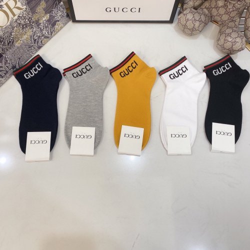 Gucci Socks 5 Pairs with Original Box Luxury Brand Breathable Gucci Sock