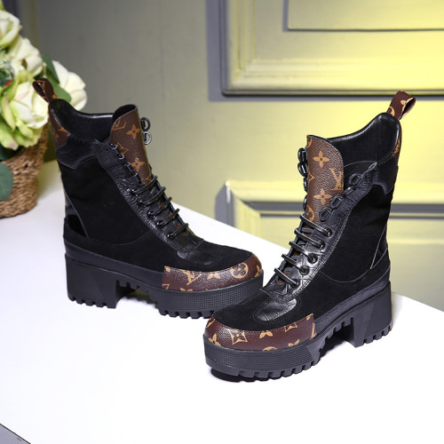Louis Vuitton Women Shoes Boots Luxury Brand Fashion Ankle Boots LAUREATE PLATFORM DESERT BOOT