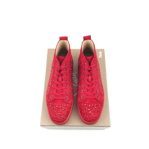Christian Louboutin Mens Shoes Luxury Brand Red Bottom Design Louis Junior Spikes Flat with Original Box CL sneakers