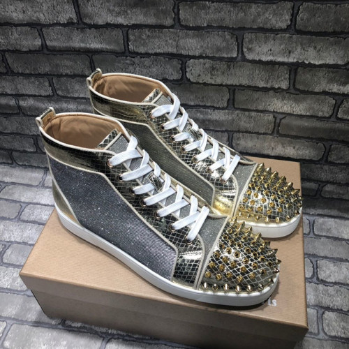 Christian Louboutin Mens Shoes Luxury Brand Red Bottom Design Louis Junior Spikes Flat with Original Box CL sneakers