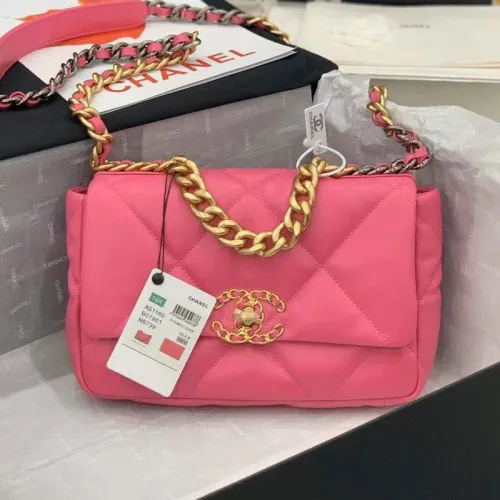 Chanel Womens Bags Shoulder Messenger Bags Chanel 19 Flap Bag Luxury Brand with Original Box