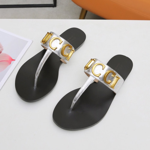 Gucci Womens Shoes Sandals Casual Design Luxury Brand Classic Leather thong sandal with Double G ‎497444 A3N00 1000 with Original Box