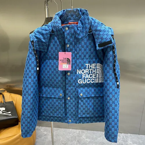 Gucci X The North Face Design Mens Womens Winter Windprood Down Jackets Keep Warm 90% White Duck Down