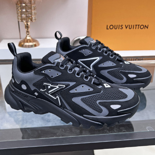 Louis Vuitton Men Shoes Fashion Sneakers Luxury Brand Mens LV RUNNER TATIC SNEAKER Black Mix of materials with Original Box 1A9UO2