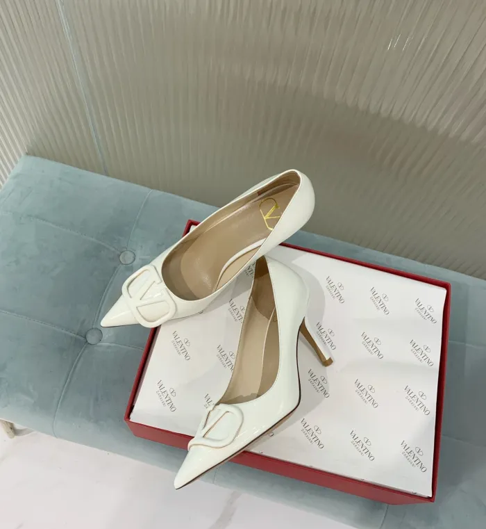 Valentino Women Shoes Mule Flip Flop Sandals VLOGO SIGNATURE CALFSKIN PUMP 80MM Luxury Brand with Original Box