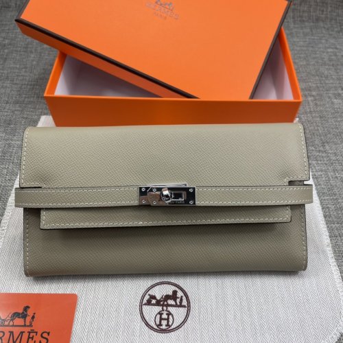 Hermes Womens Mens Wallets Purse Kelly Bag Clutch Leather Design Coin Bag with Original Box