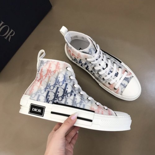 Dior Men Shoes Casual Luxury Brand B23 High-Top Sneaker Multicolor Dior Oblique Canvas 3SH118ZIK_H365