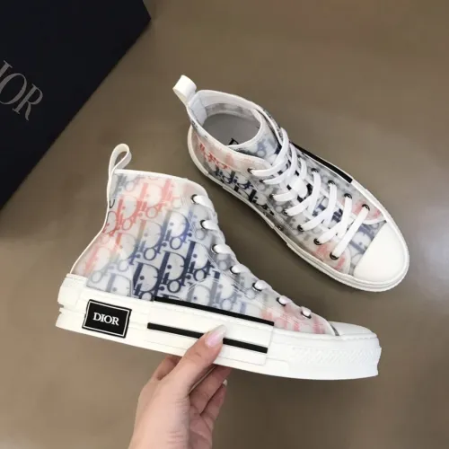 Dior Men Shoes Casual Luxury Brand B23 High-Top Sneaker Multicolor Dior Oblique Canvas 3SH118ZIK_H365