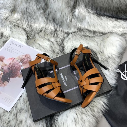 Saint Laurent YSL Womens Shoes TRIBUTE SANDALS IN SMOOTH LEATHER 10cm