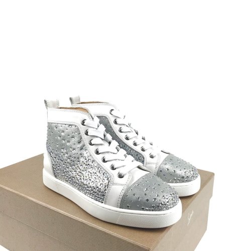 Christian Louboutin Mens Shoes Luxury Brand Red Bottom Design Louis Junior Spikes Flat with Original Box CL sneakers