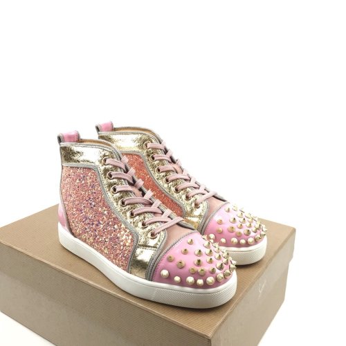 Christian Louboutin Mens Shoes Luxury Brand Red Bottom Design Louis Junior Spikes Flat with Original Box CL sneakers