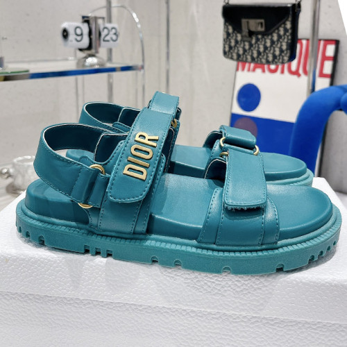 Dior Women Shoes Sandals Luxury Brand DIORACT SANDAL Cornflower Blue Lambskin with Original Box KCQ547LAB_S11N