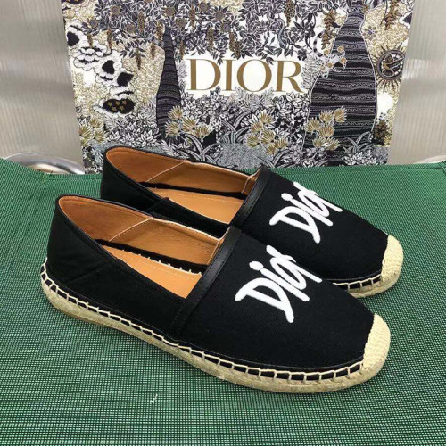 Dior Women Shoes Luxury Brand Design Dior Espadrille Nude Mesh Embroidery Womens Shoes with Original Box
