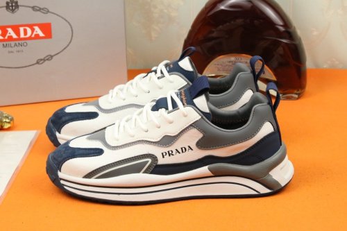 Prada Mens Shoes Sneakers Casual Shoes for Men Luxury Brand Breathable Fashion Sneakers with Original Box