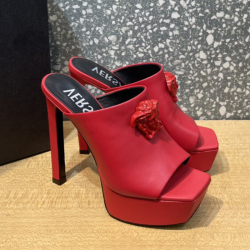 Versace Brand Womens Sandals Shoes Pumps Leather Big Size LA MEDUSA LEATHER PUMPS Design Luxury Brand Sandals for Women
