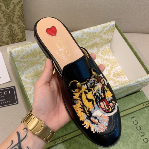 Gucci Womens Shoes Slippers Slides Casual Design Luxury Brand Leather Princetown leather slipper with Original Box