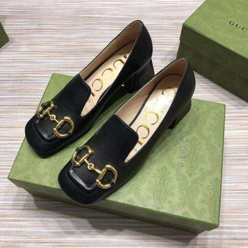 Gucci Womens Shoes Women's Mid-heel Pump with Horsebit 5.5cm 643884 C9D00 1000