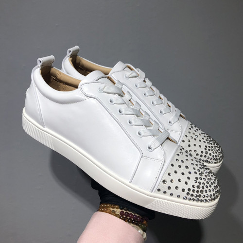 Christian Louboutin Mens Shoes Luxury Brand Red Bottom Design Louis Junior Spikes Flat with Original Box CL sneakers